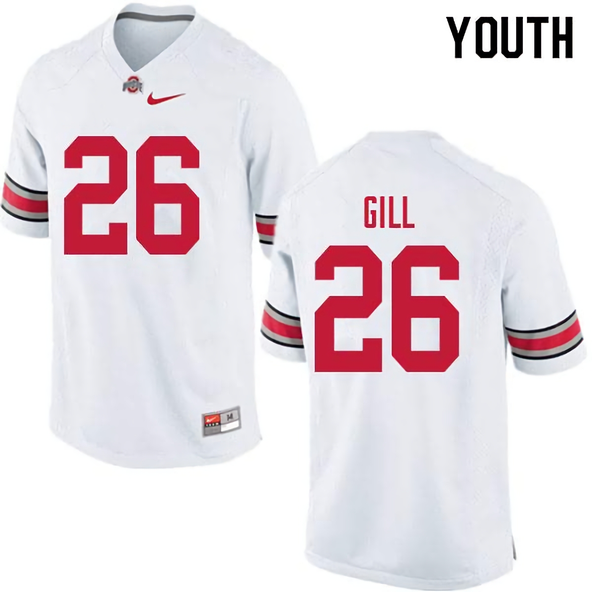 Jaelen Gill Ohio State Buckeyes Youth NCAA #26 Nike White College Stitched Football Jersey TGS1556QM